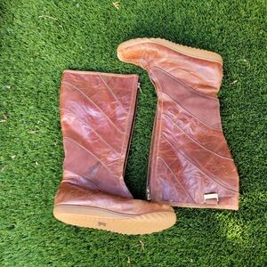 Sorel Firenzy II Women’s Tall Winter Boots Golden Brown Front Full-zip Size 9.5